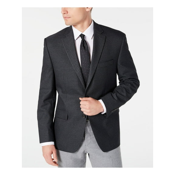 RALPH LAUREN Mens Gray Ultraflex, Windowpane Plaid Blazer 36 S