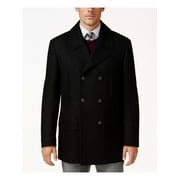 RALPH LAUREN Mens Luke Blue Double Breasted, Plaid Peacoat 36 S