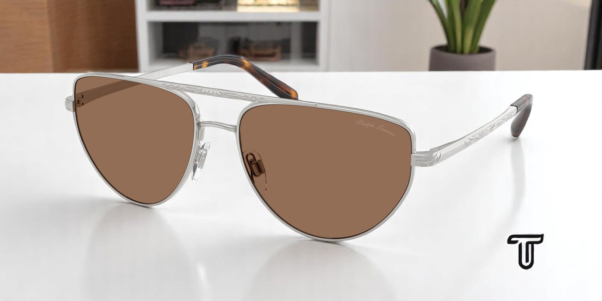 RALPH LAUREN RL7090 900173 Shiny Silver Brown 59 mm Women display picture 2