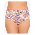 thumbnail image 1 of RALPH LAUREN Women's White Paisley Stretch Allover Slimming Ruched Full Coverage High Waisted Swimsuit Bottom 20W, 1 of 4