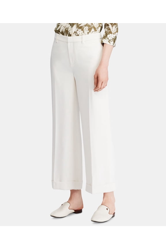 Womens Beige Zippered Straight leg Pants Size: 14