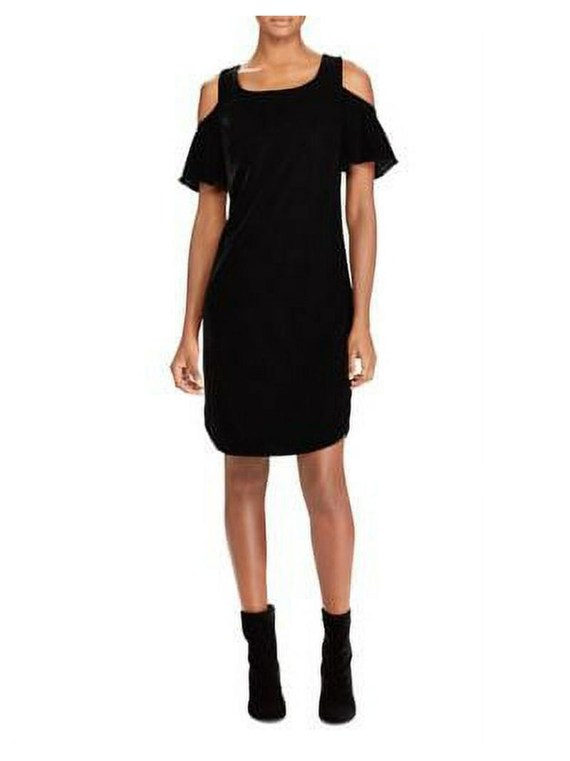 RALPH LAUREN Womens Black Cold Shoulder Velvet Short Sleeve Scoop Neck Above The Knee Cocktail Shift Tunic Dress 6 - Walmart.com RALPH LAUREN Womens Black Cold Shoulder Velvet Short Sleeve Scoop Neck Above The Knee Cocktail Shift Tunic Dress 6 - Walmart.com