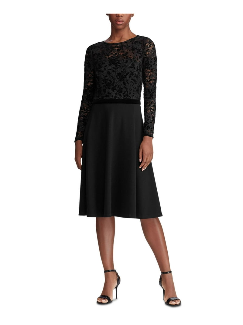 louren american sleeve flare dress 黒 M louren american sleeve