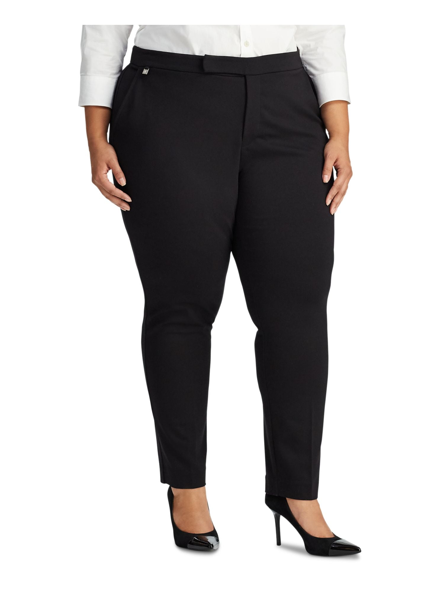 DKNY Womens Pink Stretch Textured Zippered Mid Rise Ankle Pocketed Wear To Work Straight leg Pants