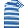 thumbnail image 1 of RALPH LAUREN Womens Blue Striped One Shoulder Short Sleeve Asymmetrical Neckline Above The Knee Shift Dress M, 1 of 2