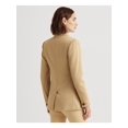 thumbnail image 1 of RALPH LAUREN Womens Brown Pocketed Faux Leather Trim Vented Back Herringbone Blazer Jacket 4, 1 of 4