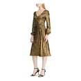 thumbnail image 1 of RALPH LAUREN Womens Gold Long Sleeve Tea-Length Wrap Dress Party Dress Size: 18, 1 of 3