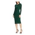 thumbnail image 1 of RALPH LAUREN Womens Green Long Sleeve Above The Knee Sheath Dress Size: 10, 1 of 4
