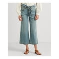 thumbnail image 1 of RALPH LAUREN Womens Light Blue Zippered Pocketed Cropped Wide Leg Tie Belt High Waist Jeans 12, 1 of 4