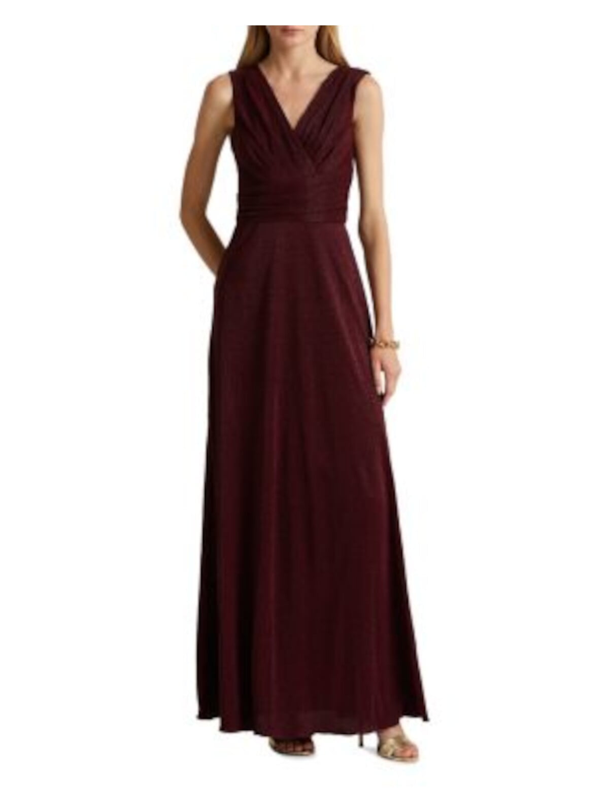 RALPH LAUREN Womens Maroon Textured Ruched Side Zipper Lined Sleeveless Surplice Neckline Full-Length Evening Gown Dress 2 - Walmart.com RALPH LAUREN Womens Maroon Textured Ruched Side Zipper Lined Sleeveless Surplice Neckline Full-Length Evening Gown Dress 2 - Walmart.com