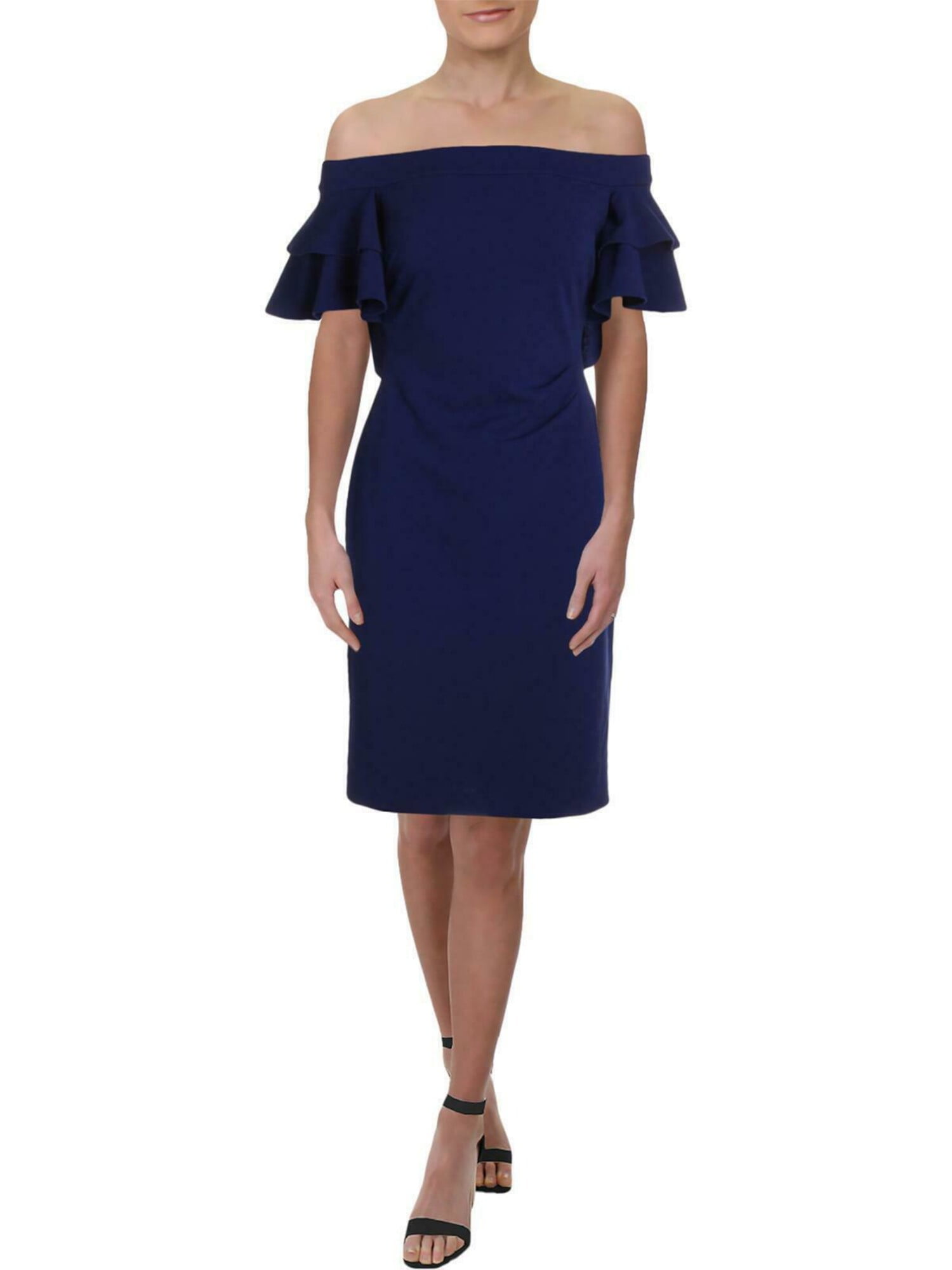 ralph lauren off the shoulder sheath dress Ralph Lauren Crepe Off-the-Shoulder Cocktail Dress
