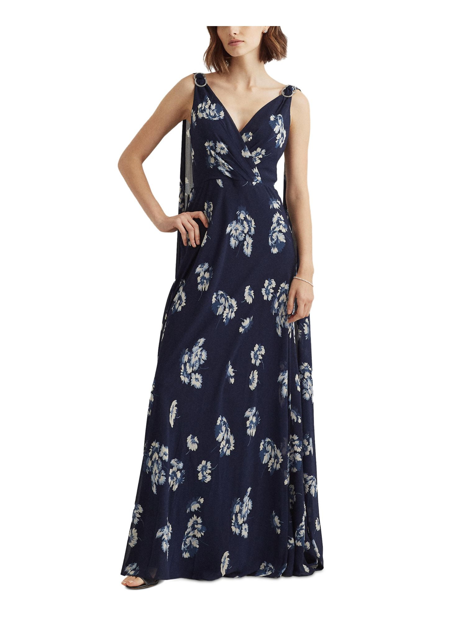 ralph lauren formal dresses on sale Sunset Long Stretch Satin Mermaid Square Neck Mother of the Bride Dress  with Lace Appliques