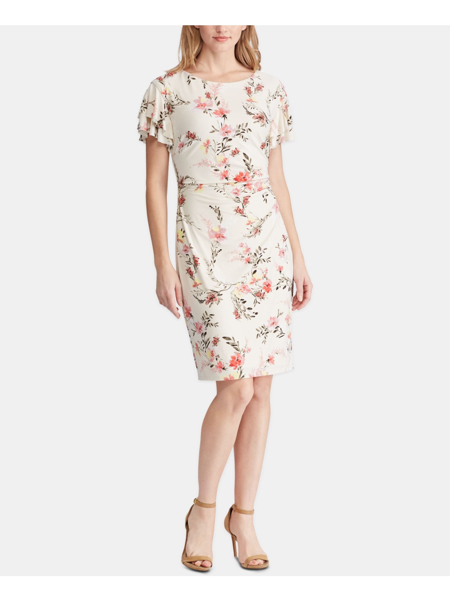 RALPH LAUREN Womens Pink Short Sleeve Sheath Evening Dress Petites 2P -  Walmart.com