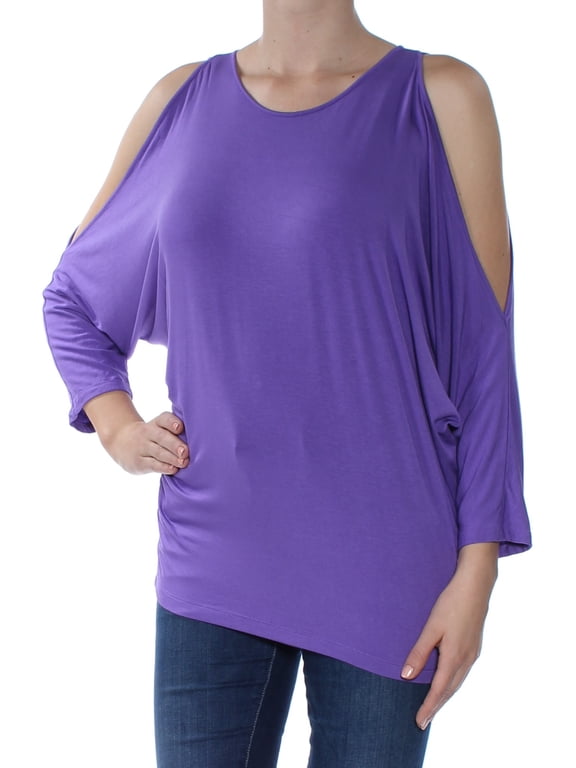 Womens Purple Cut Out Dolman Sleeve Top M
