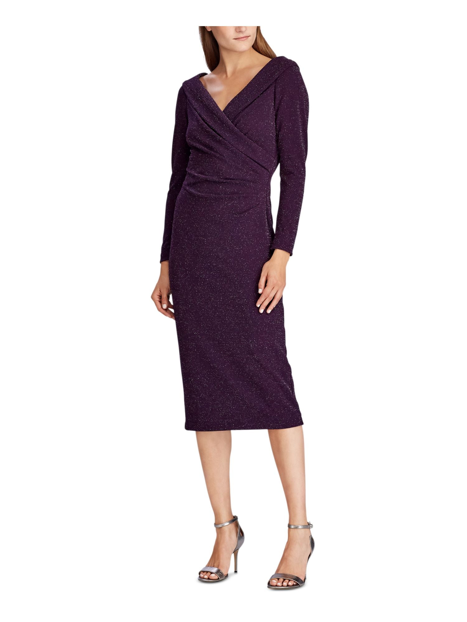 green emerald velvet dress Plum Wrap-Style Cocktail Dress