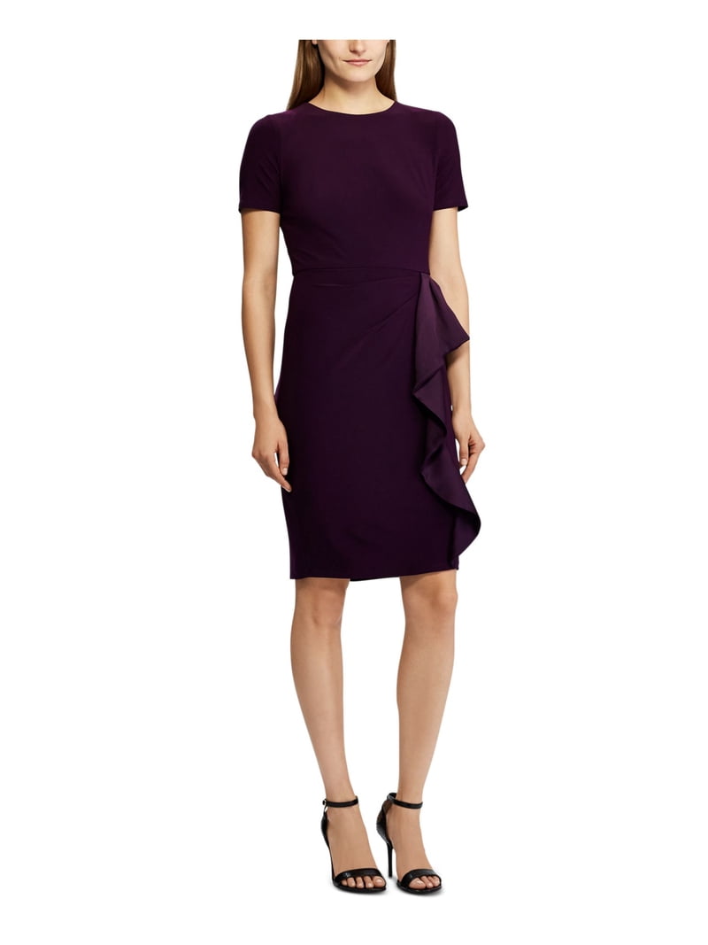 RALPH LAUREN Womens Purple Short Sleeve Above The Knee Party Dress 12 -  Walmart.com