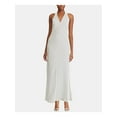 thumbnail image 1 of RALPH LAUREN Womens White Striped Sleeveless V Neck Maxi Dress Size: 14, 1 of 2