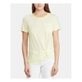 thumbnail image 1 of RALPH LAUREN Womens Yellow Striped Short Sleeve Crew Neck T-Shirt 2XS, 1 of 3