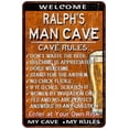 thumbnail image 1 of RALPH'S Man Cave Rules Rusty Sign Garage Decor 8 x 12 High Gloss Metal 208120051215, 1 of 1