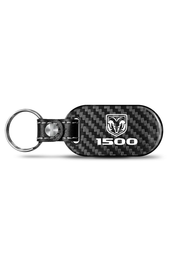 RAM 1500 Logo 100% Real Carbon Fiber 3 mm Thick Tag Style Key Chain Keychain