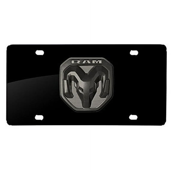 RAM 2019 New Logo Matt-Look Laser Mark Black Acrylic License Plate