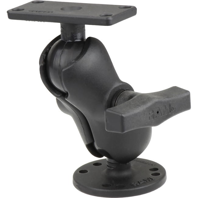 RAM Mounts Double Ball Mount For Humminbird Helix 7 Fish Finders - RAM-202-24-B-202U | Drilling Base For Marine Grade Aluminum Mount