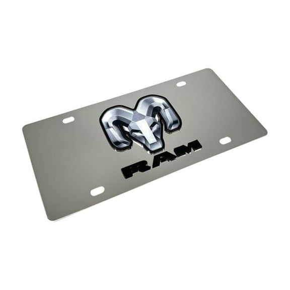 RAM 3D Logo Chrome Stainless Steel License Plate