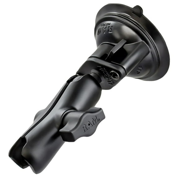 RAM-B-166-103U RAM Mounts Twist-Lock™ Suction Cup Base with B-Size Double Socket Arm