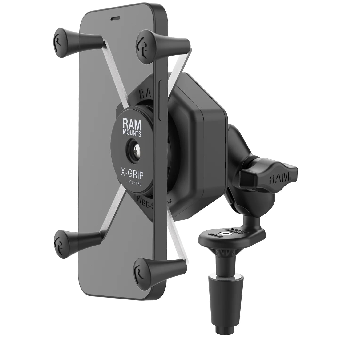 RAM-B-176-A-UN10-462 RAM® X-Grip® Large Phone Mount with Vibe-Safe™ & Fork Stem Base - Short
