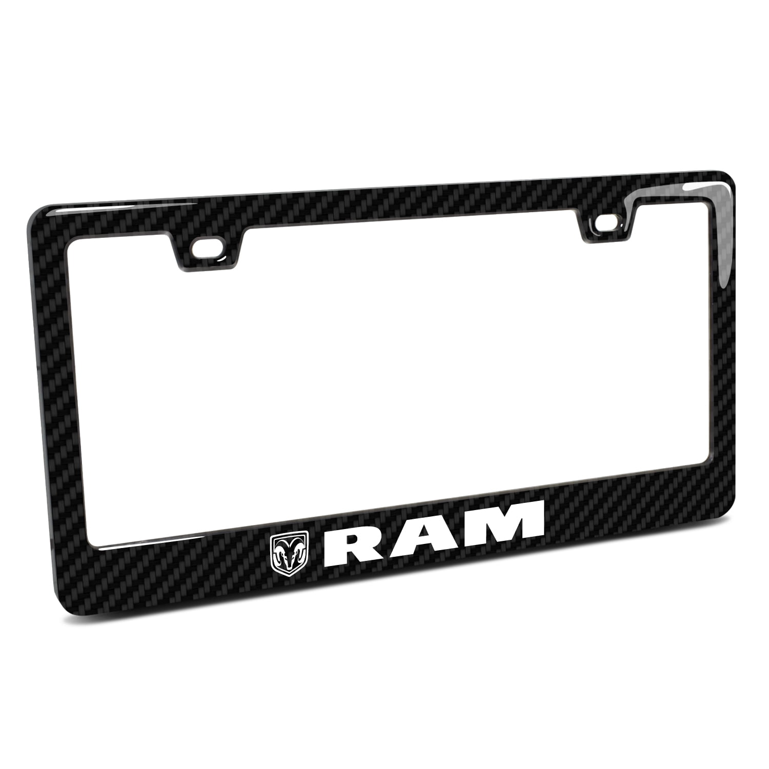 RAM Black Real 3K Carbon Fiber Finish ABS Plastic License Plate