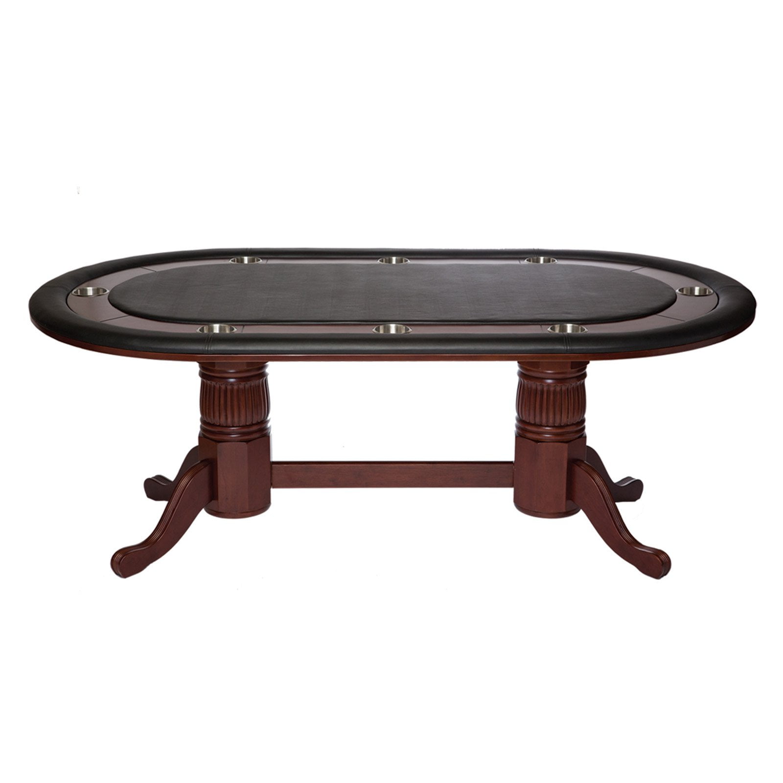 84" Cappuccino Wood Poker and Dining Table with Vinyl Surface