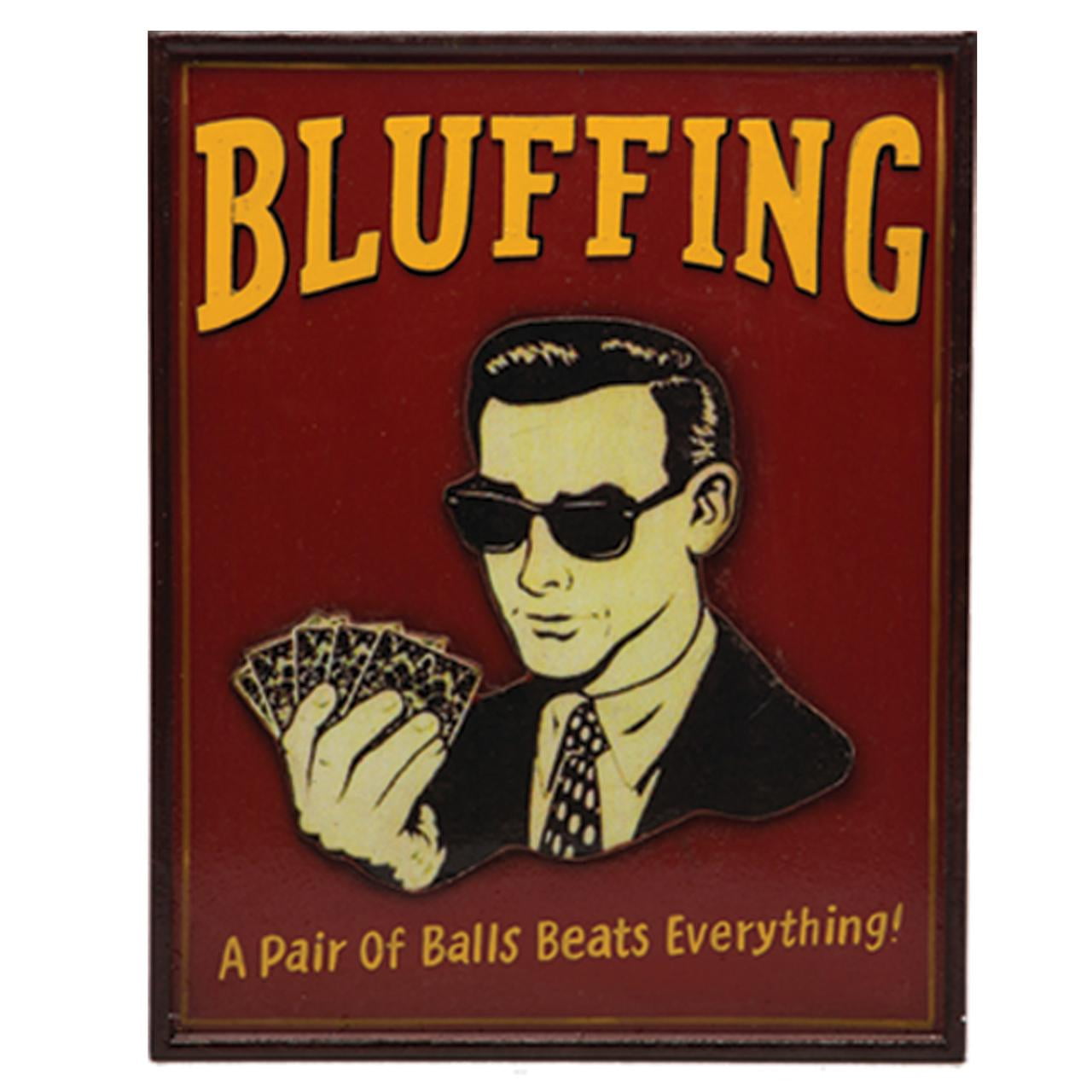 Hand-Painted Bluffing Wall Art in Red and Yellow