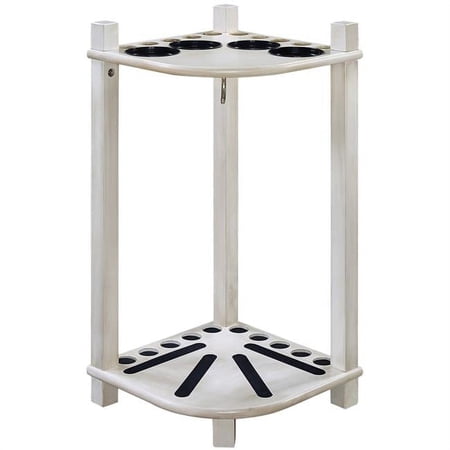 RAM Game Room FCR2 AW 16 x 16 x 24 in. Floor Cue Rack with Square Leg, Antique White