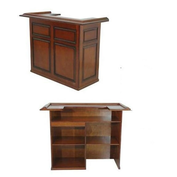 RAM Gameroom Products DBAR60-CN 44 in. H x 60 in. W x 26 in. D Wood Bar - Chestnut