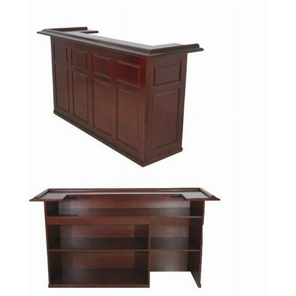 RAM Gameroom Products DBAR84-CAP 44 in. H x 84 in. W x 26 in. D Wood Home Bar - Cappuccino
