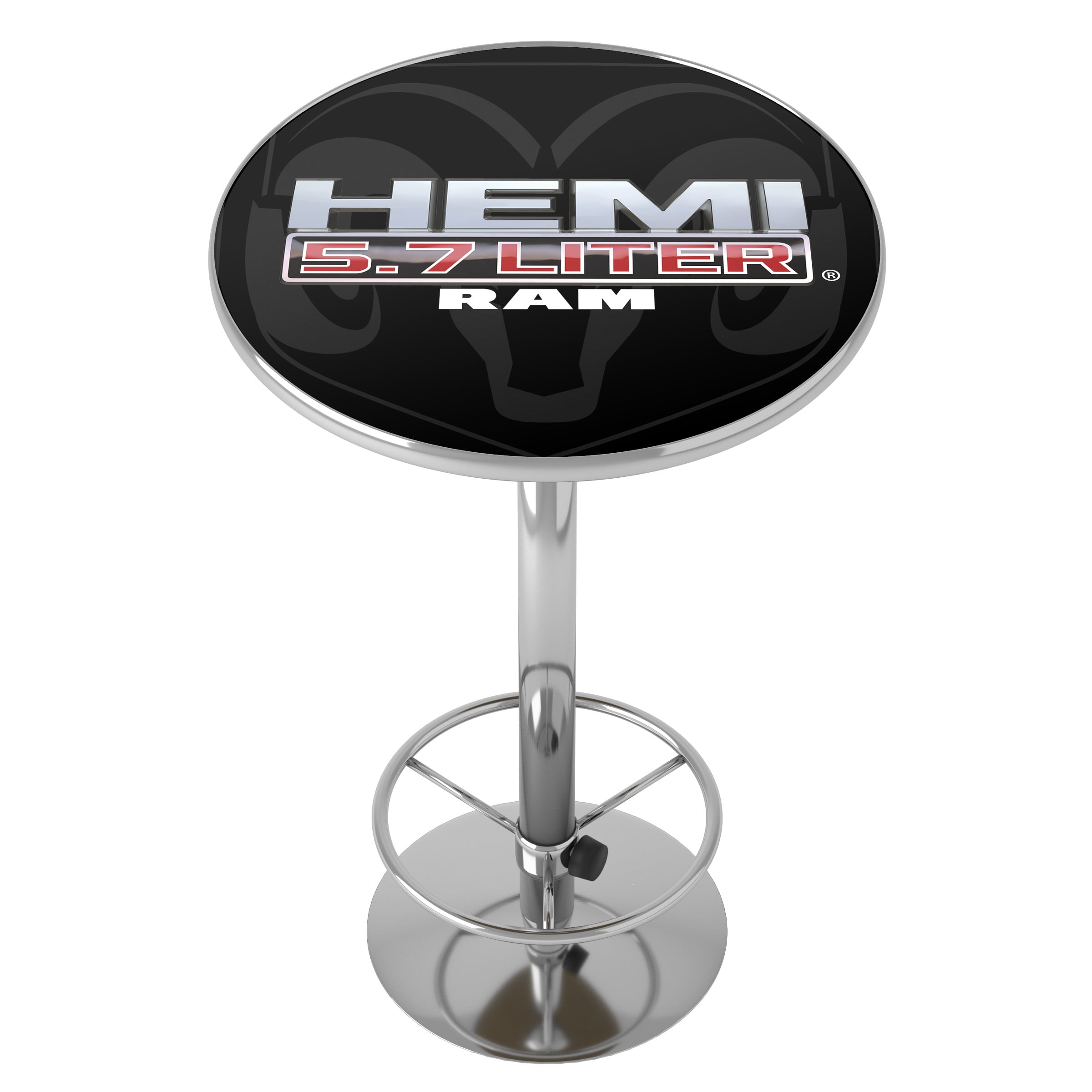RAM Hemi Bar Table with Adjustable Footrest and Acrylic Top