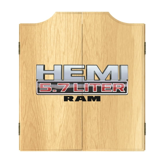 RAM Hemi Dart Board Cabinet Set with 6 Steel Tip Darts