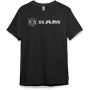RAM Horizontal Scratched Distressed Logo Licensed Men's Graphic Short Sleeve Tee