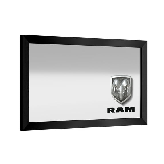 RAM Logo Ready-To-Hang Black Framed Wall Mirror