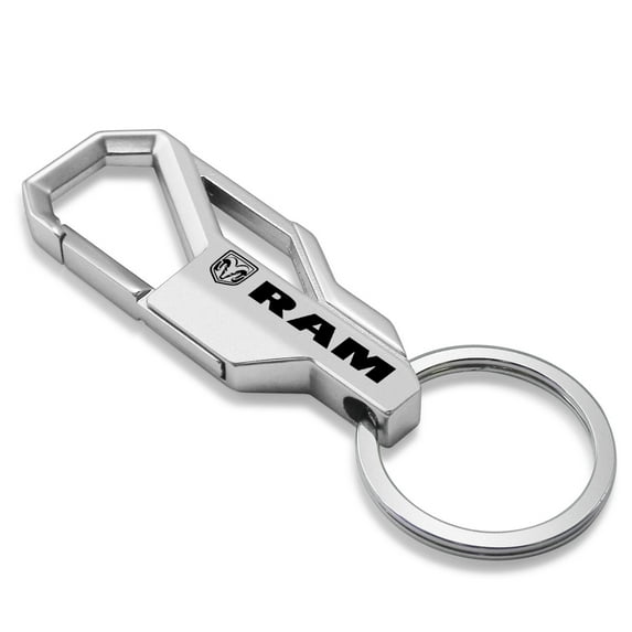 RAM Logo Silver Carabiner-style Snap Hook Metal Key Chain