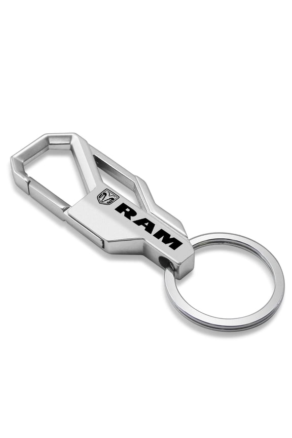 RAM Logo Silver Carabiner-style Snap Hook Metal Key Chain