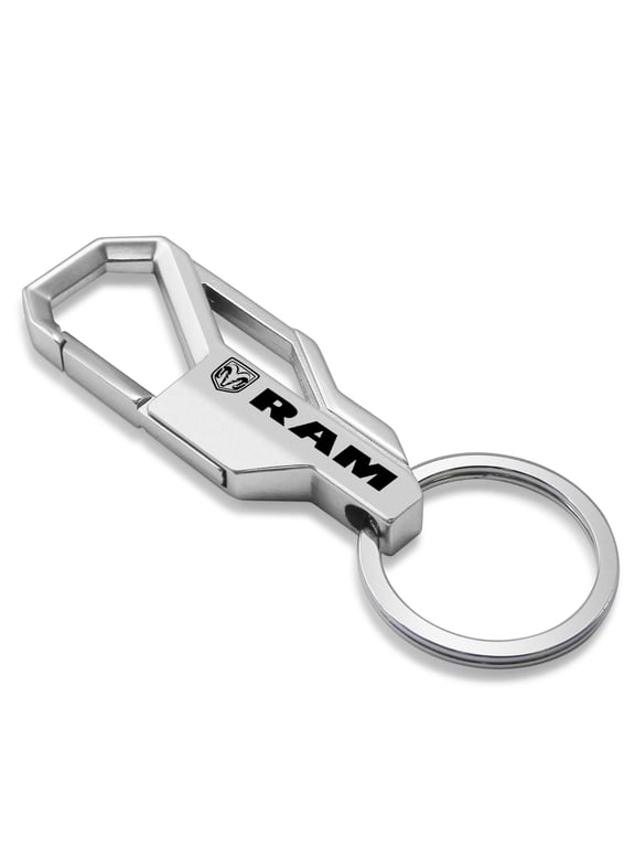 RAM Logo Silver Carabiner-style Snap Hook Metal Key Chain