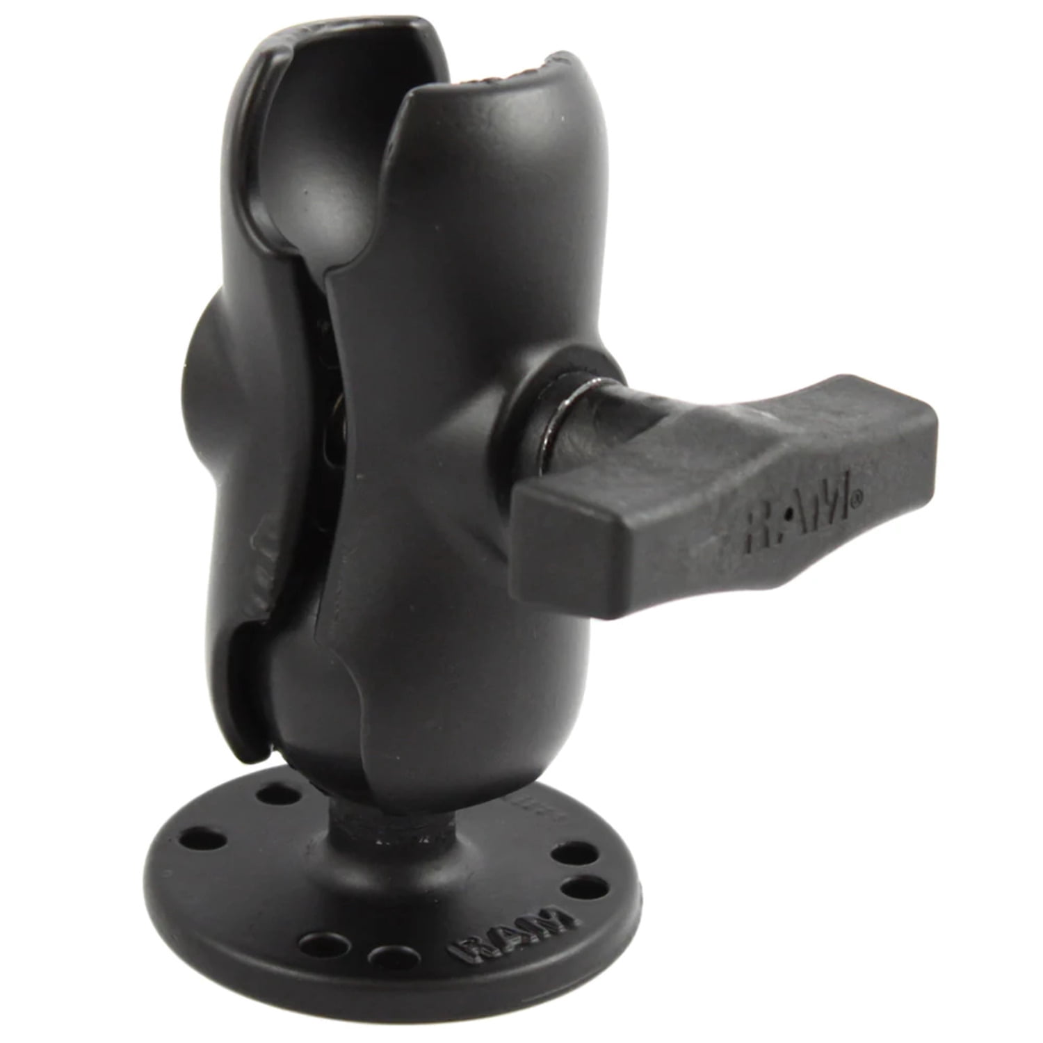 RAM Mounts SHORT Double Socket C-Size Arm with Round Ball Plate - Thumbnail 2