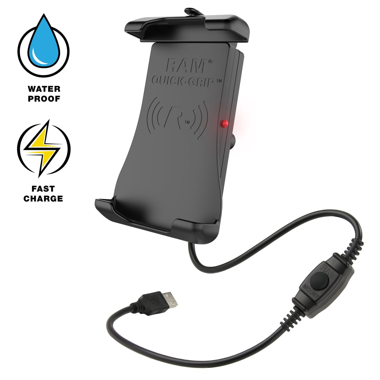RAM Mounts Quick-Grip™ 15W Waterproof Wireless Charging Holder with Ball