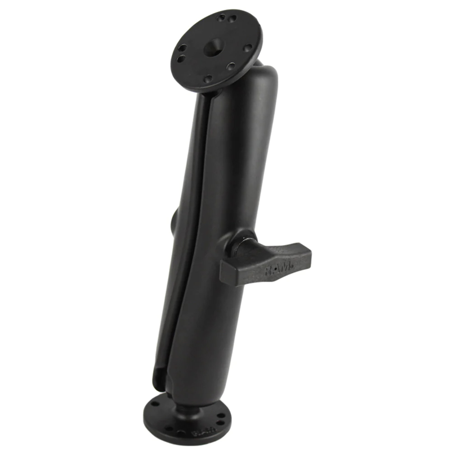 Ball Mount w/Long Double Socket Arm & 2-2.5" Round Bases w/AMPs Pattern