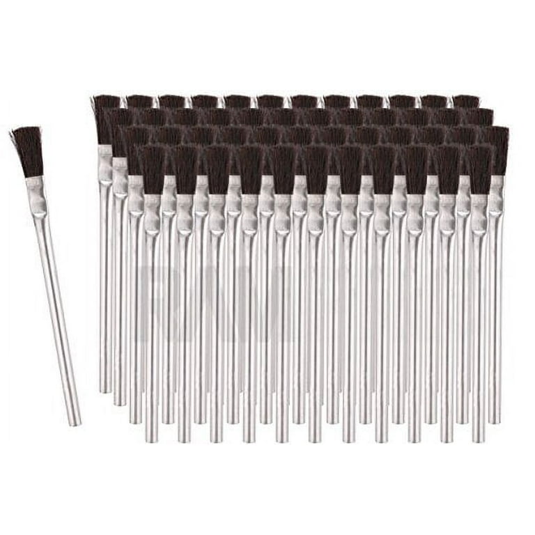 RAM-PRO 48 Flexible Horsehair Bristle Tin/Metal Tubular Ferrule Handle Acid/Flux  Brushes for Home/School/Shop/Garage 