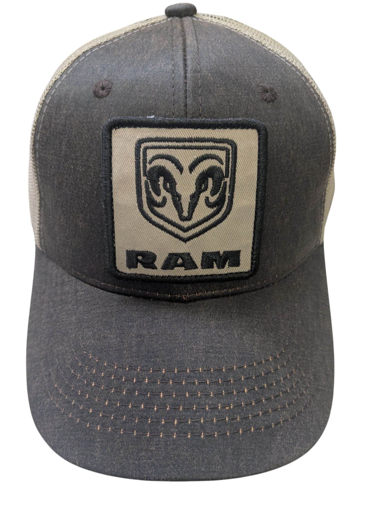 Ram Patch RAM Patch Brown With Khaki Meshback Auto Hat - Walmart.com