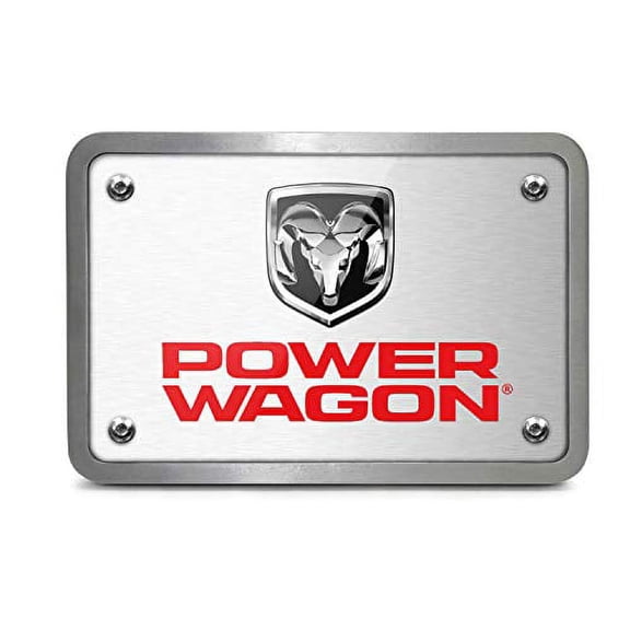 RAM Power Wagon UV Graphic Brushed Silver Billet Aluminum 2 inch Tow Hitch Cover