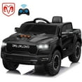 thumbnail image 1 of RAM 1500 Ride on Car Toy for Kids, 12V Powered Ride on Truck Toy with Remote Control, 4 Wheel Suspension, Safety Belt, Music, Bluetooth, LED Lights, Electric Cars for 3-5 Yrs Boy Girl, Black, 1 of 12