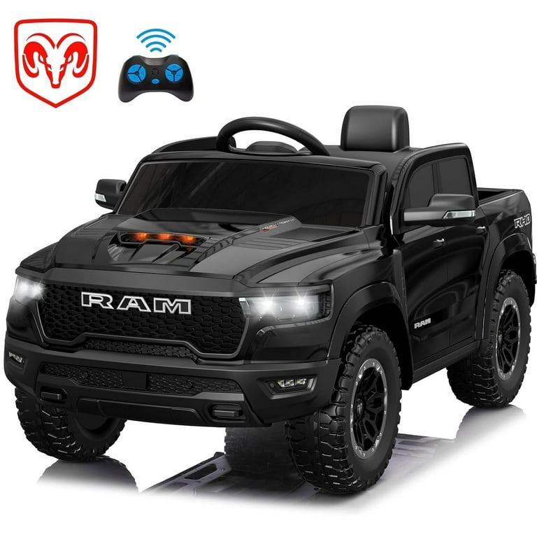 COCLUB RAM 1500 Ride on Car Toy for Kids, 12V Electric Truck